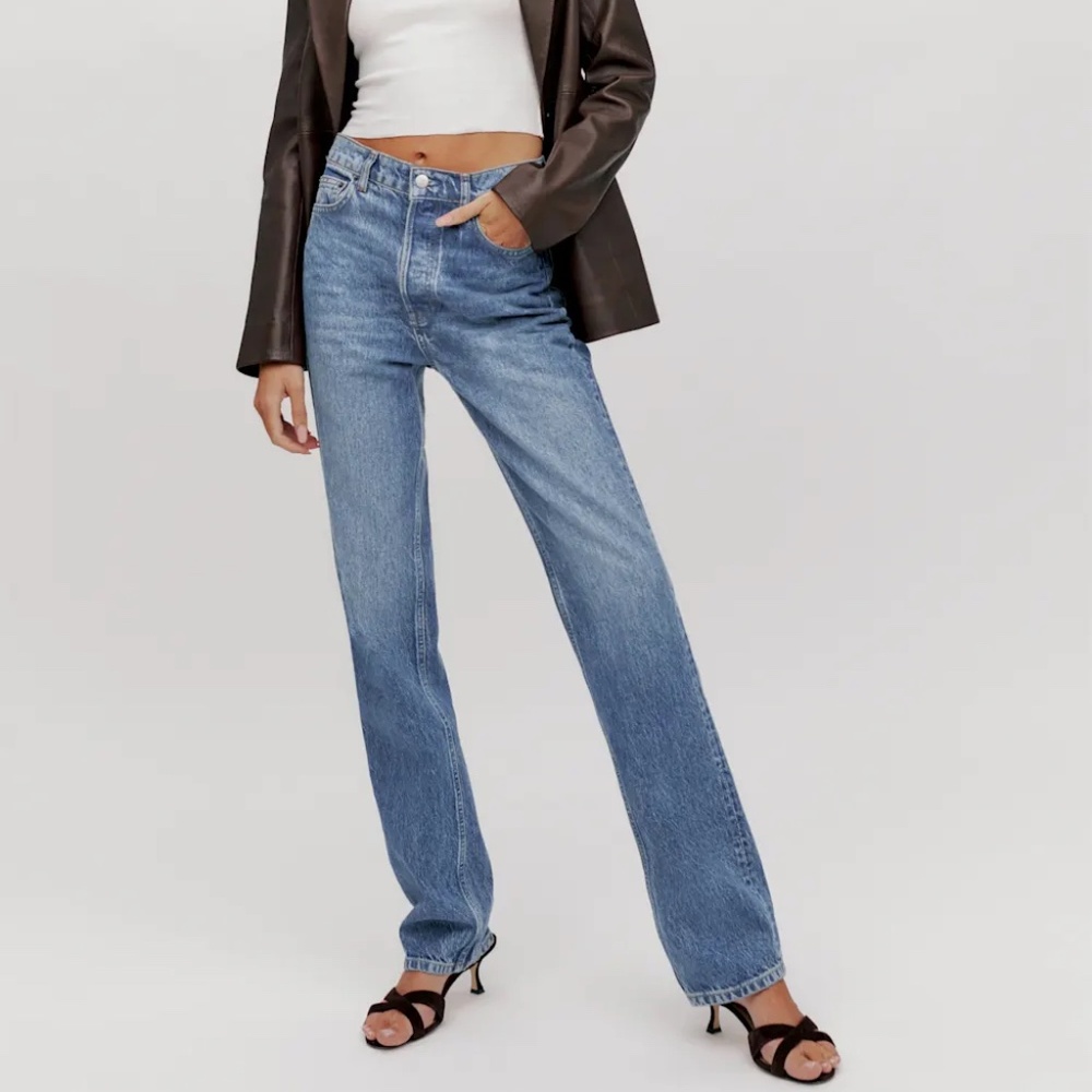 Reformation Cynthia High Rise Straight Long Jeans